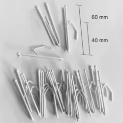 2 poot shortneck plooihaak 60 mm voor gordijnen met plooiband