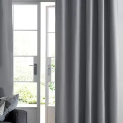 Ruben verduisterende gordijnen met ringen - Licht Grijs luxe kwaliteit