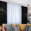 LEMONI verduisterende gordijnen met plooiband - kant en klaar - 300 x 250 cm - zwart