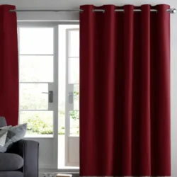 Ruben verduisterende gordijnen met ringen Donker Rood - luxe kwaliteit