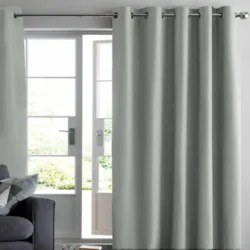Ruben verduisterende gordijnen met ringen Licht Grijs Groen - luxe kwaliteit