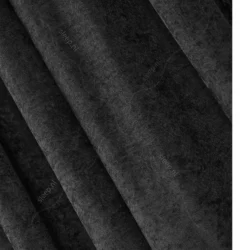 VICTORIA zwart in-between gordijn met plooiband kant en klaar afgewerkt katoen motief