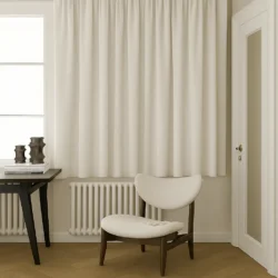 Elsa Off white 180 cm lengte semi verduisterend gordijn met plooiband