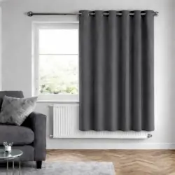 Ruben Antraciet verduisterend gordijn met ringen , 180 centimeter lengte.