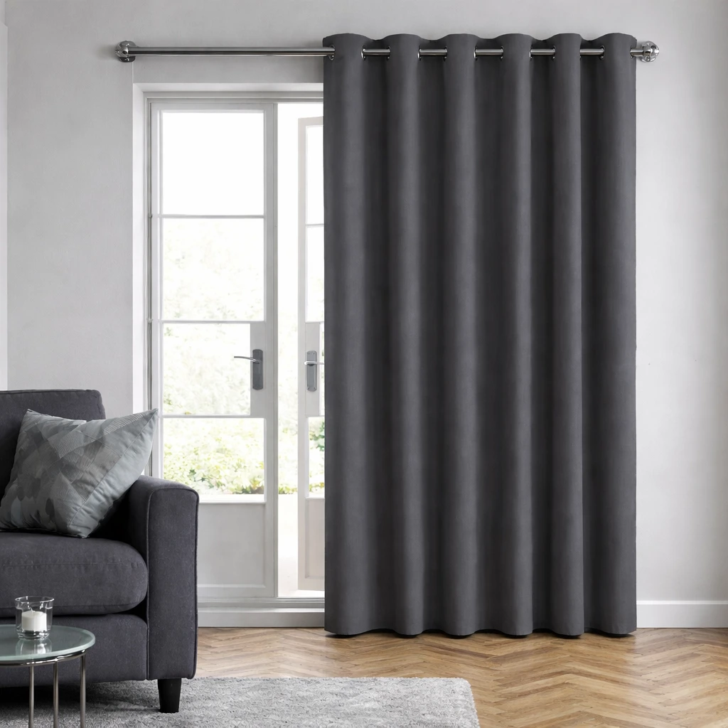 Ruben Antraciet verduisterend gordijn met ringen