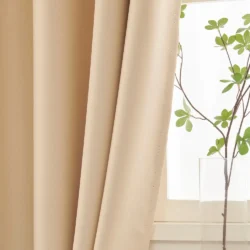 Elsa Ruben beige semi-verduisterende gordijnen zijkant
