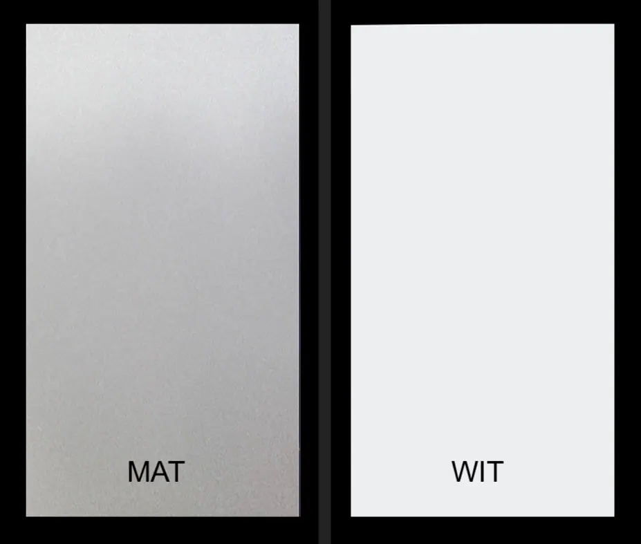 Raamfolie Wit - Mat vergelijking