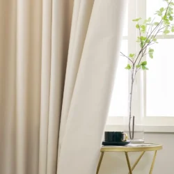 Lemoni plooiband off white semi-verduisterend gordijn vooraanzicht met achterkant