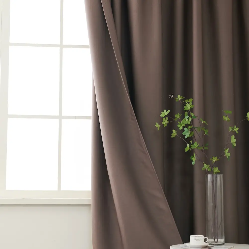 Lemoni verduisterend gordijn met plooiband - Donker taupe - voorachter