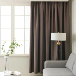 Lemoni verduisterend gordijn met plooiband - Donker taupe - woonkamer