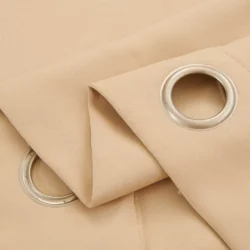 Ruben beige semi-verduisterende gordijnen ringen detail