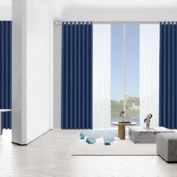 Ruben verduisterende gordijnen donker blauw woonkamer