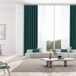 Ruben verduisterende gordijnen met ringen donker groen