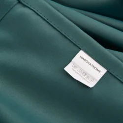 Ruben verduisterende gordijnen met ringen donker groen merklabel