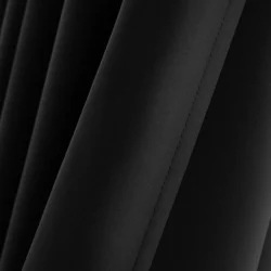 Lemoni zwart verduisterend gordijn - hangend zijkant met zoom