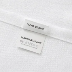 Olivia vitrage helder wit afwerking en merklabel