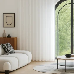 Olivia vitrage Helder wit - in 3 meter breed