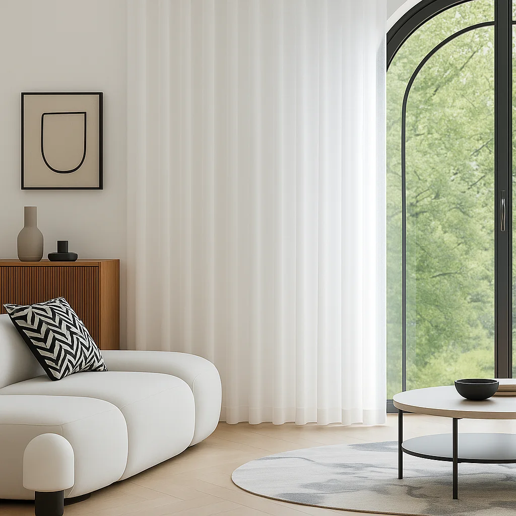 Olivia vitrage Helder wit - in 3 meter breed