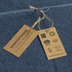 Uno handdoeken blauw 100% katoen en gecertifieerd met GOTS en FAIRTRADE