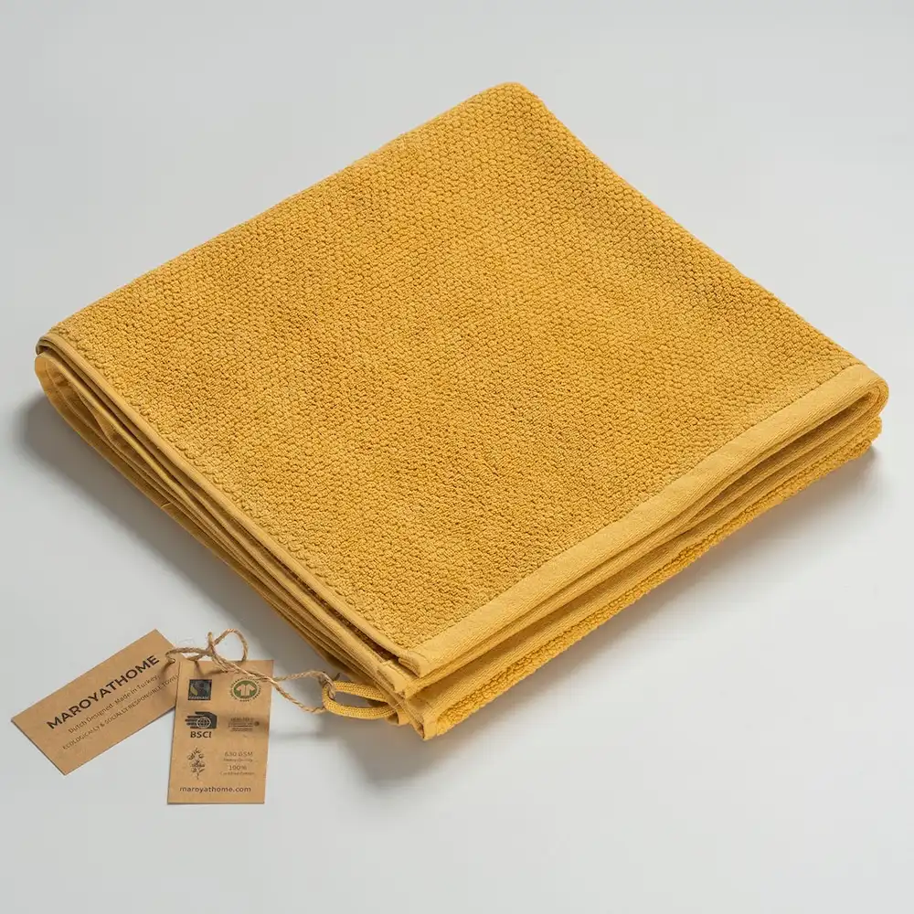 Maroyathome badlaken van 100% katoen in geel