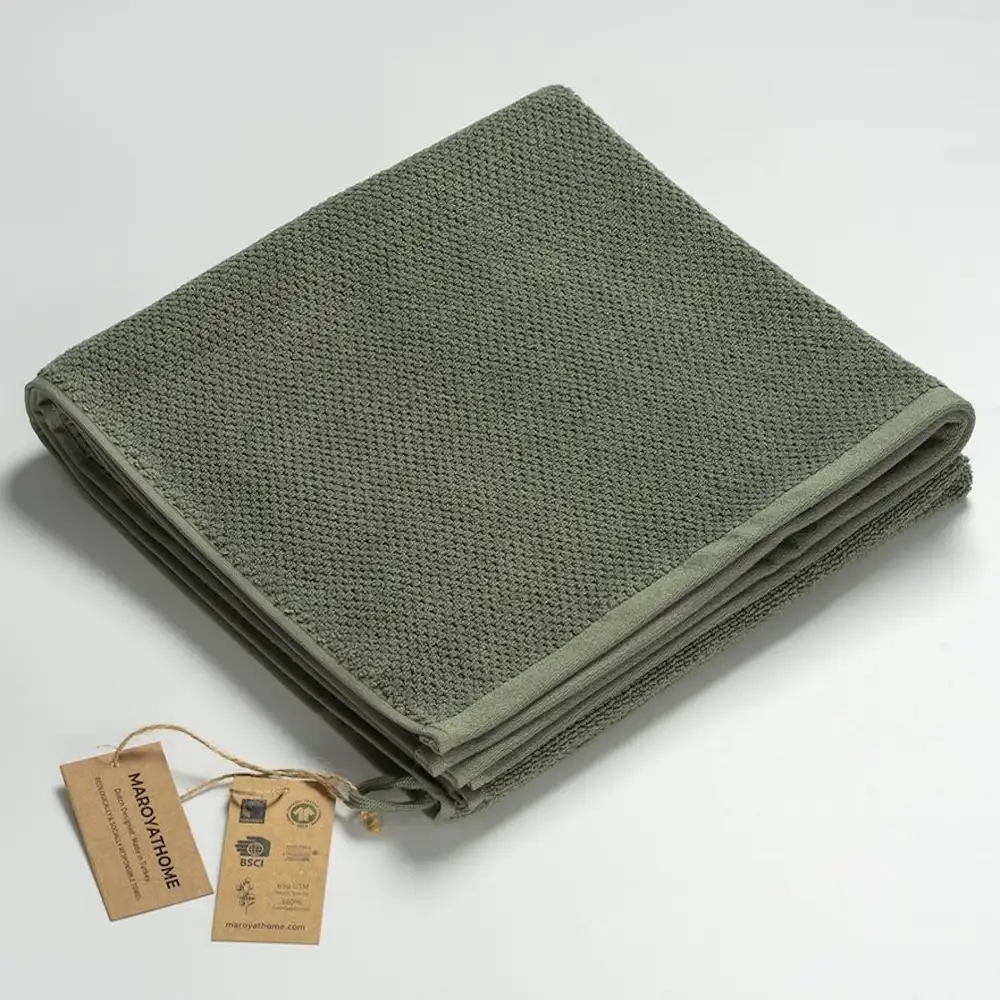 Maroyathome badlaken van 100% katoen in groen