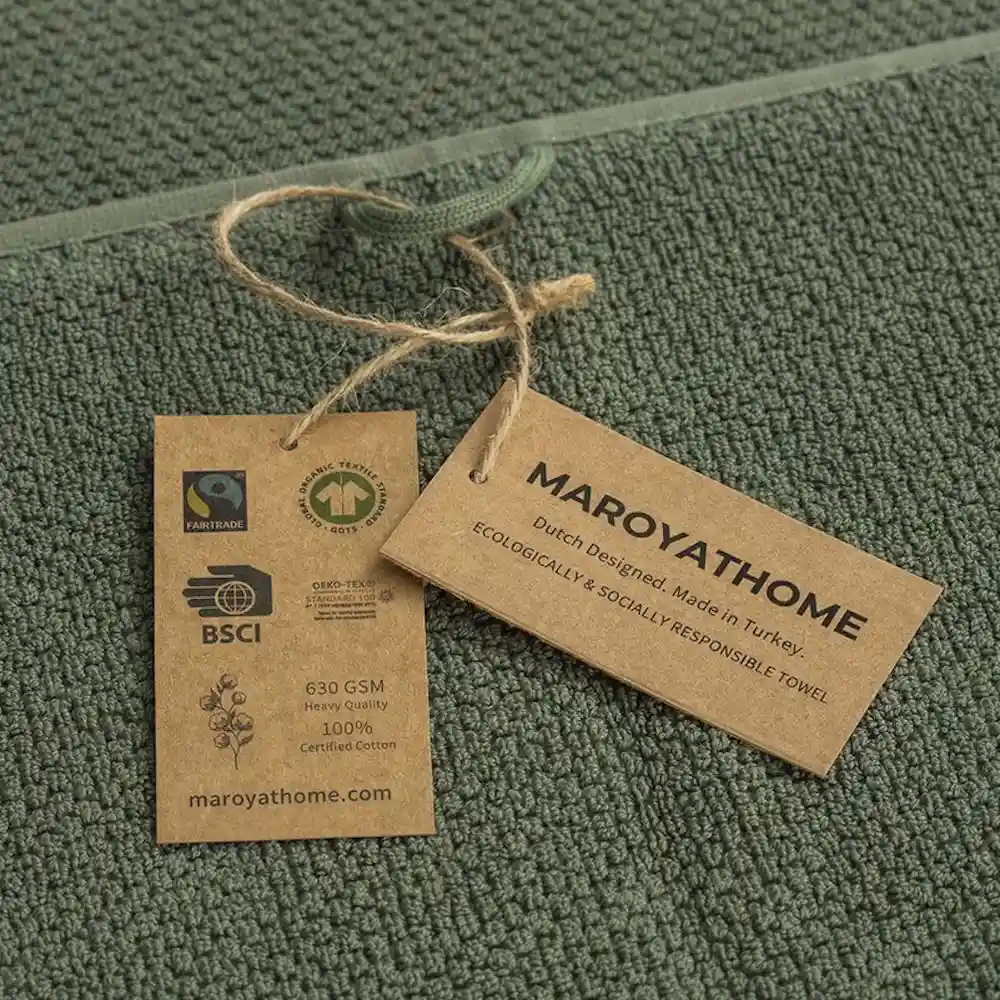 Uno handdoeken groen 100% katoen en gecertifieerd met GOTS en FAIRTRADE