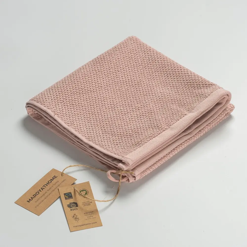 Maroyathome handdoek van 100% katoen in roze