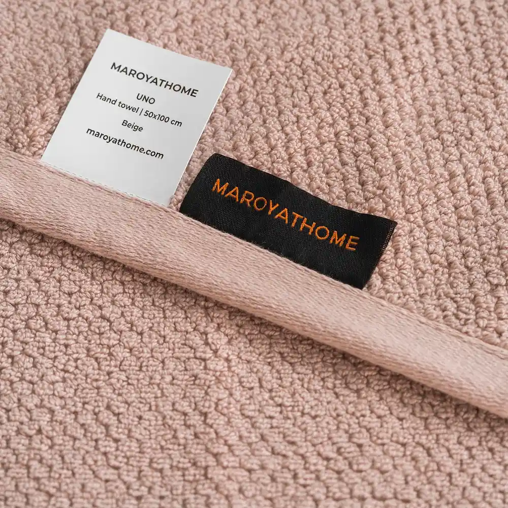 Maroyathome Uno handdoeken roze 100% katoen en gecertifieerd met GOTS en FAIRTRADE