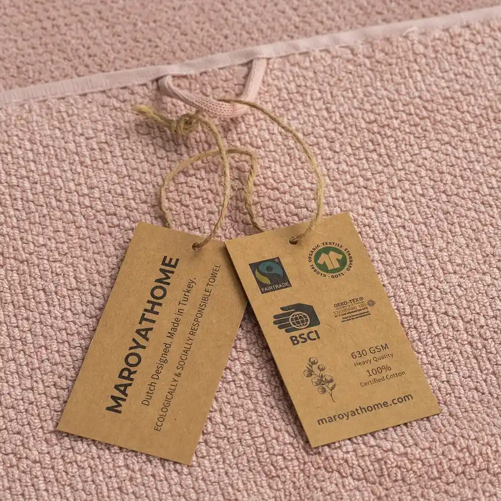 Uno handdoeken roze 100% katoen en gecertifieerd met GOTS en FAIRTRADE