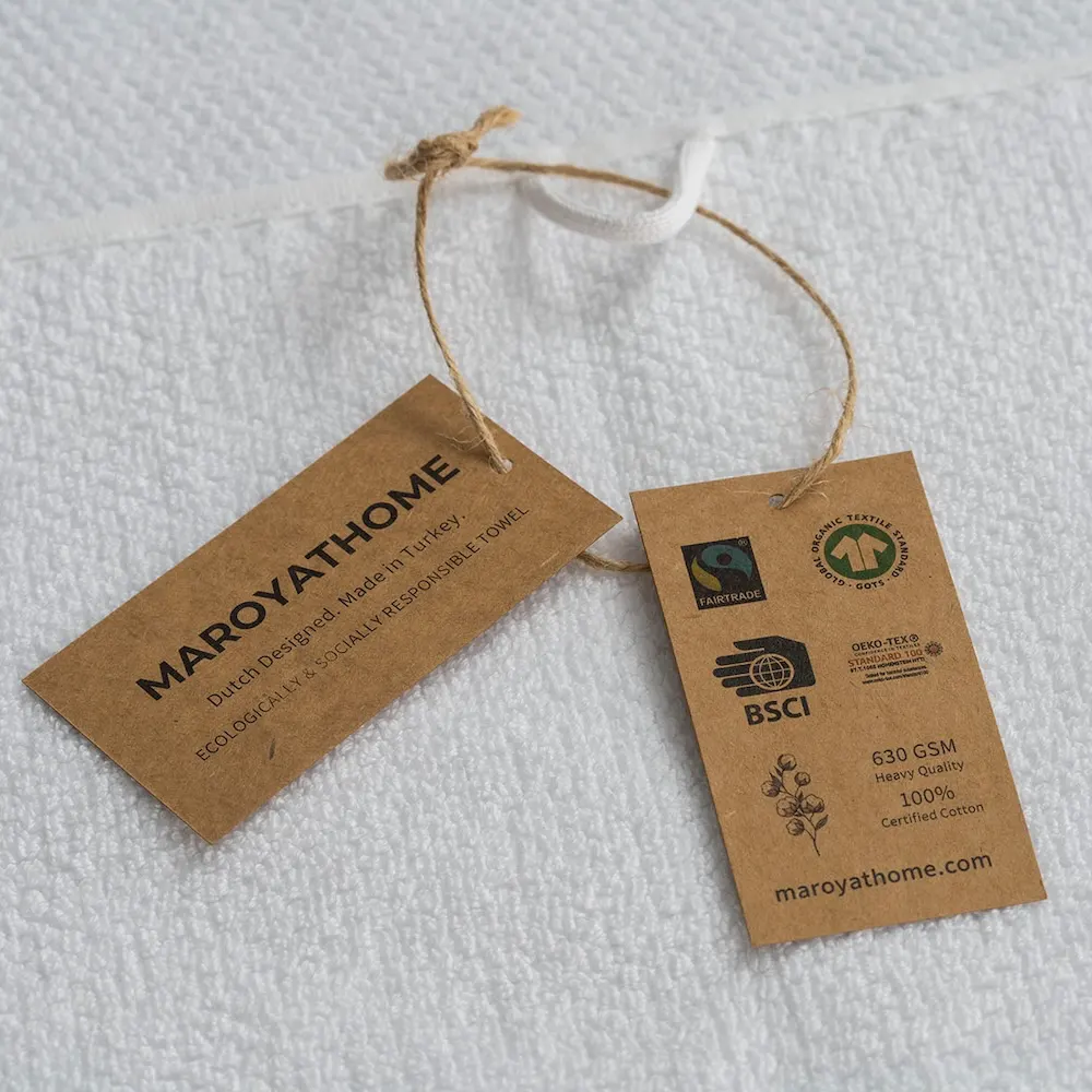 Uno handdoeken wit 100% katoen en gecertifieerd met GOTS en FAIRTRADE