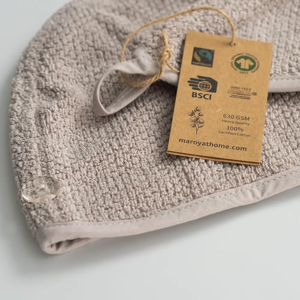 Uno haarhandoek beige detail