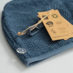 Uno haarhandoek blauw detail