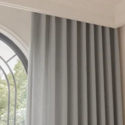 Olivia vitrage licht grijs groen inclusief schelphaken