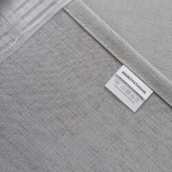 Olivia vitrage licht grijs groen inclusief schelphaken en embrasse