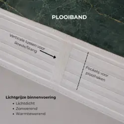 Vincent lichtdicht en zonblokkerend gordijn - plooiband met voering