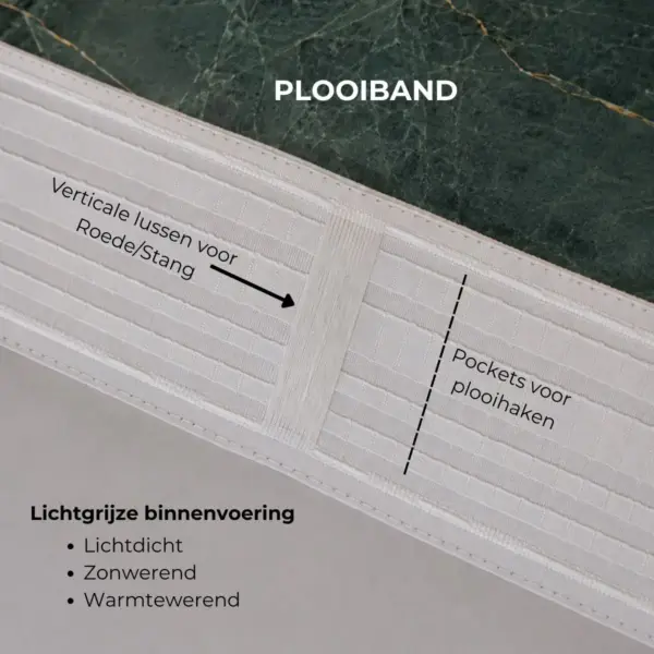 Vincent lichtdicht en zonblokkerend gordijn - plooiband met voering