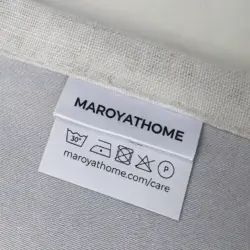 Marion 100% verduisterend Off White linnen gordijn. Merk en waslabel