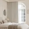 MARION – 100% verduisterend gordijn – voorgeplooid (300 → 200 cm) – vlinderplooi incl. verstelbare haken – 200 × 270 cm – Off White