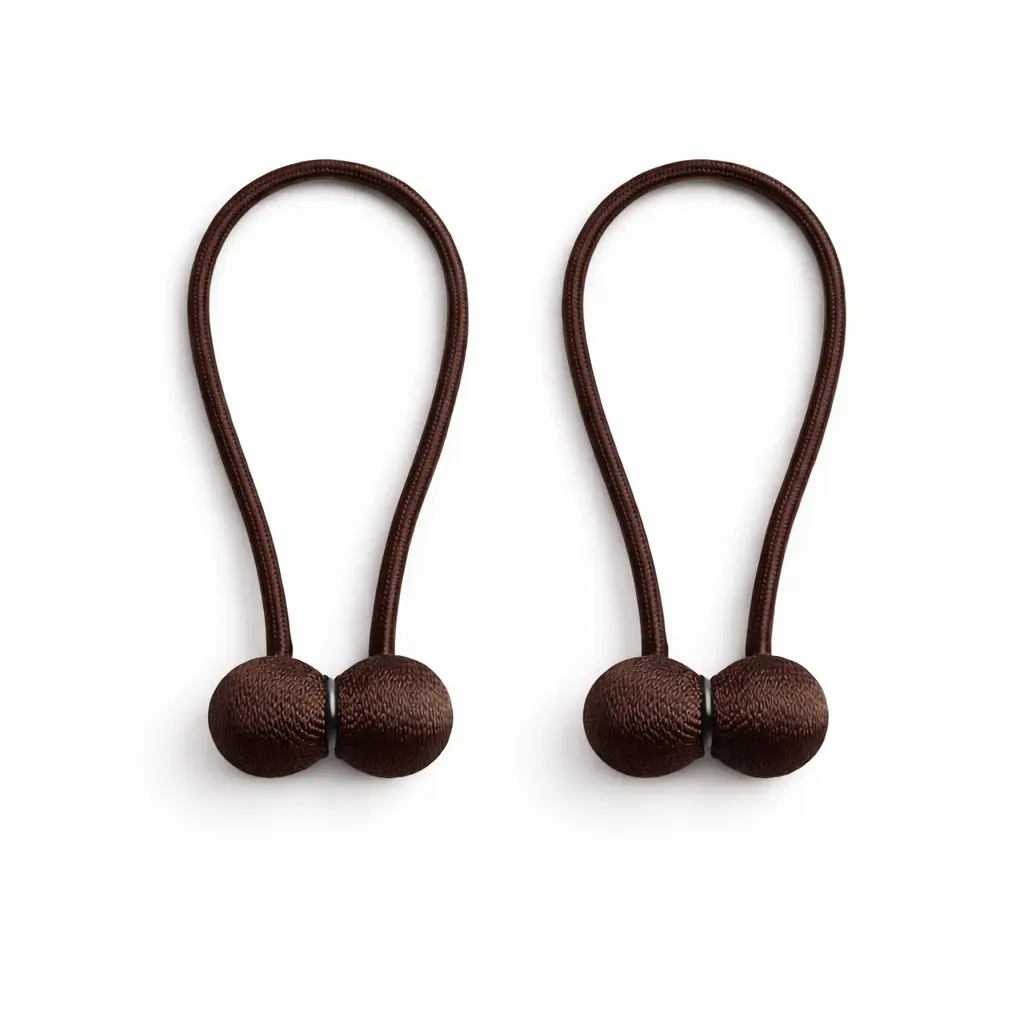 Embrasse 24 cm kleur bruin. Voor vitrage en gordijnen tot 150 cm. breed. Duopack